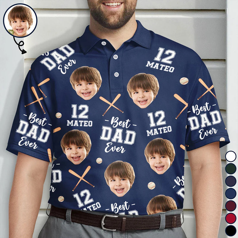 Gift For Father,Gift For Couples,Dad - Children,Dad's Hobby,Happy - Baseball Dad Best Dad Ever - Personalized Polo Shirt