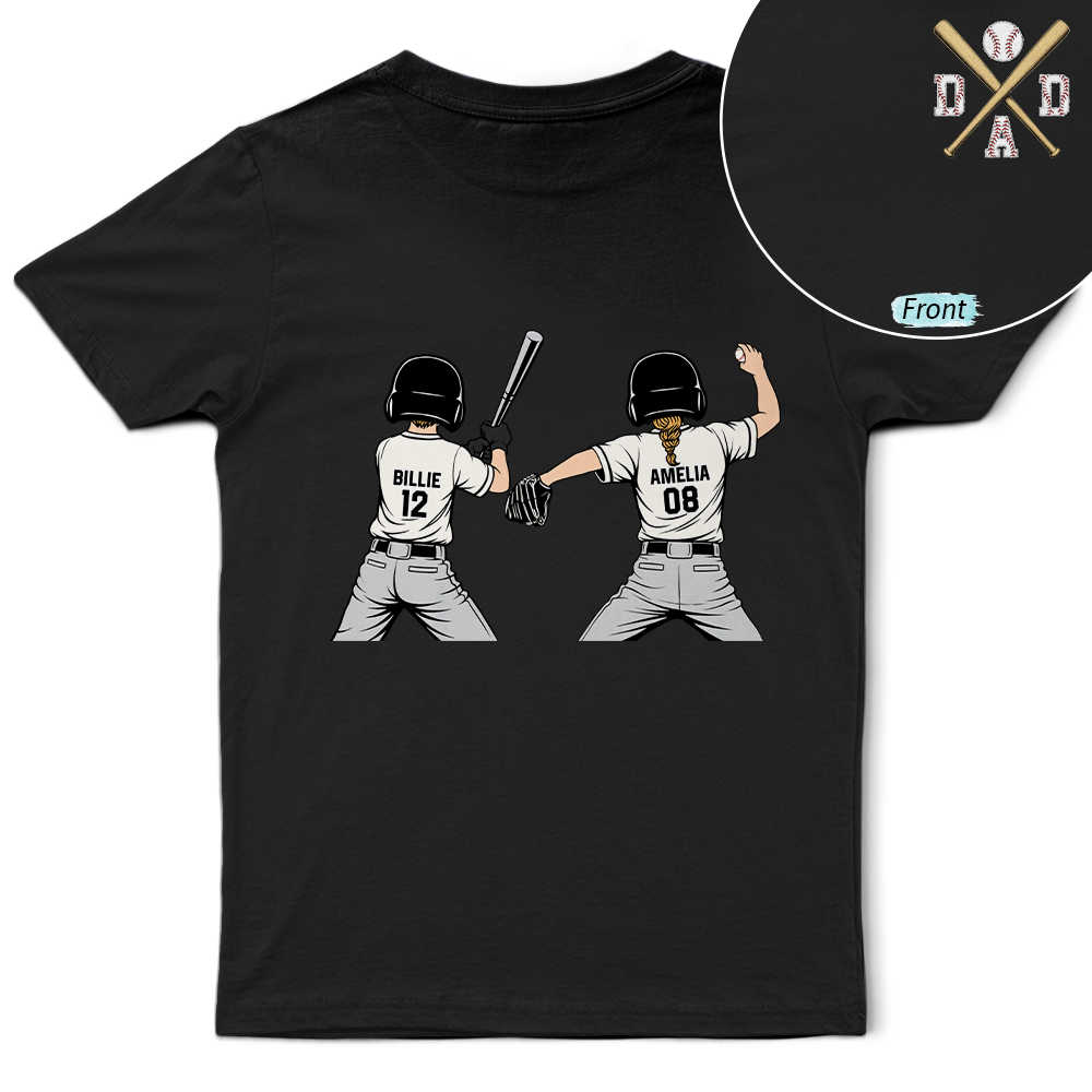 Gift For Father,Gift For Grandpa,Baseball,Non-Eng,Vector,Humorous - Baseball Dad Crossed Arrows - Personalized T Shirt