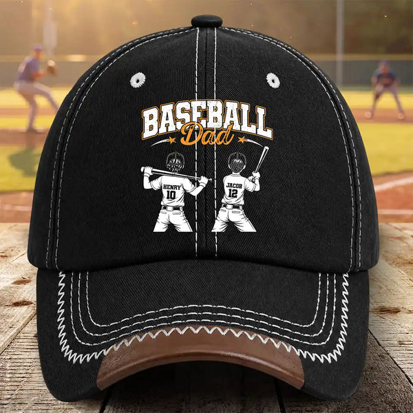 Baseball, Gift For Father, Top Market, Confident, Icon - Baseball Dad Grandpa - Personalized Vintage Baseball Cap