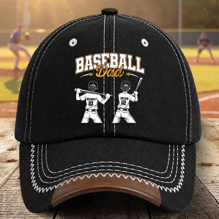 Baseball Dad Grandpa - Personalized Vintage Baseball Cap