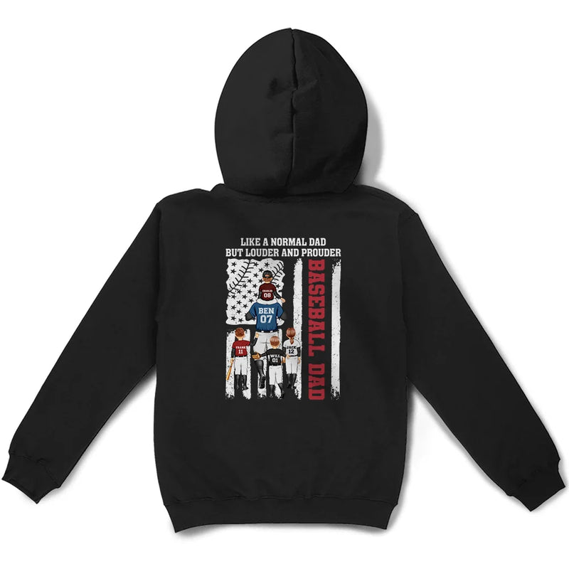 Gift For Father,Sport Dad,Baseball,Happy - Baseball Dad Louder & Prouder - Personalized T Shirt