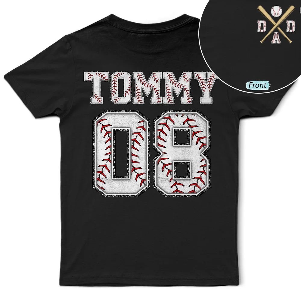 Baseball Dad Papa Crossed Arrows - Personalized T Shirt