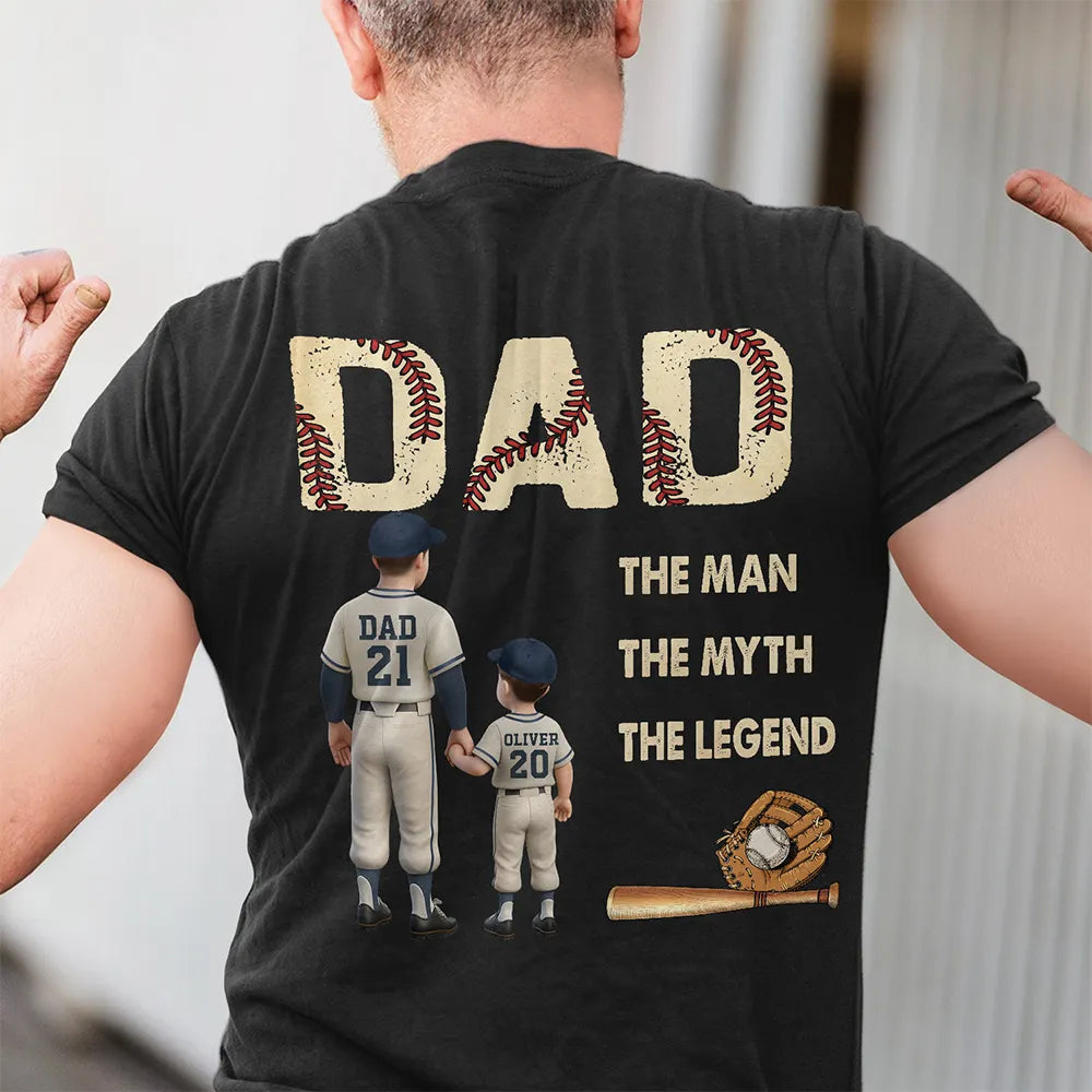 Gift For Father,Love,Baseball - Baseball Dad The Man The Myth The Legend - Personalized T Shirt