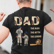 Gift For Father,Love,Baseball - Baseball Dad The Man The Myth The Legend - Personalized T Shirt