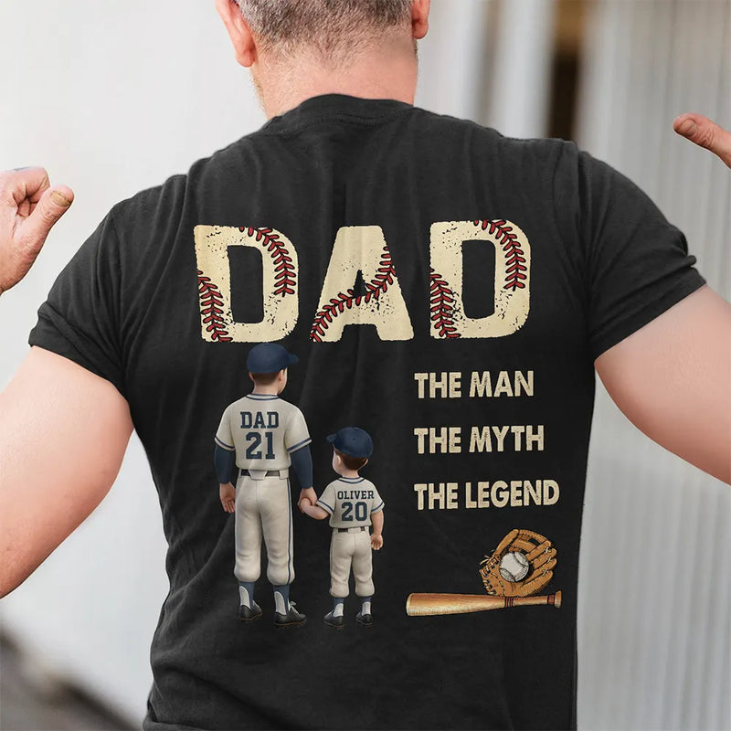 Gift For Father,Love,Baseball - Baseball Dad The Man The Myth The Legend - Personalized T Shirt