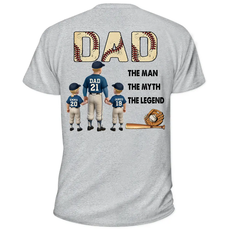 Gift For Father,Love,Baseball - Baseball Dad The Man The Myth The Legend - Personalized T Shirt