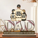 Gift For Father,Baseball,Sport Dad - Baseball Dad We Hit A Homerun - Personalized Custom Shaped 2-Layered Wooden Plaque