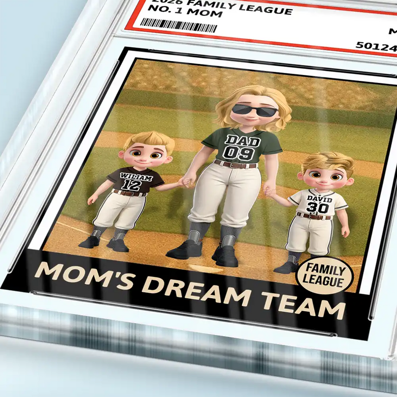 Sport Dad,Sport Mom,Gift For Mother,Gift For Father,Happy - Baseball Dream Team Family League - Personalized Custom Shaped Acrylic Plaque