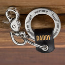 Gift For Father,Gift For Grandpa,Gift For Husband,Baseball,Love - Baseball Hit A Homerun Scoring You As Dad Papa Husband - Personalized Leather Coordinates Keychain