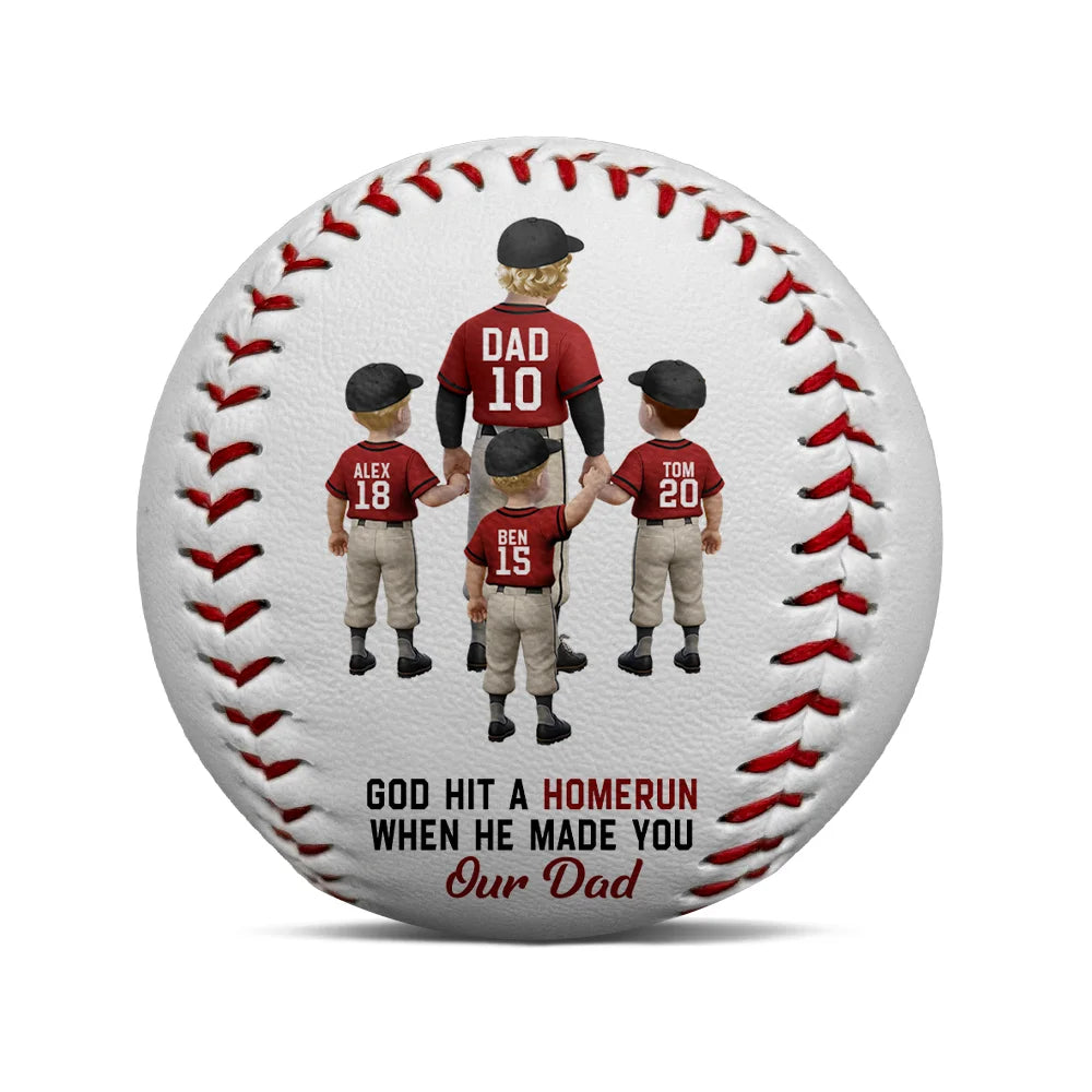 Gift For Father,Sport Dad,Baseball,Dad - Children,Dad's Hobby - Baseball I Caught The Best Dad - Personalized Baseball, Softball