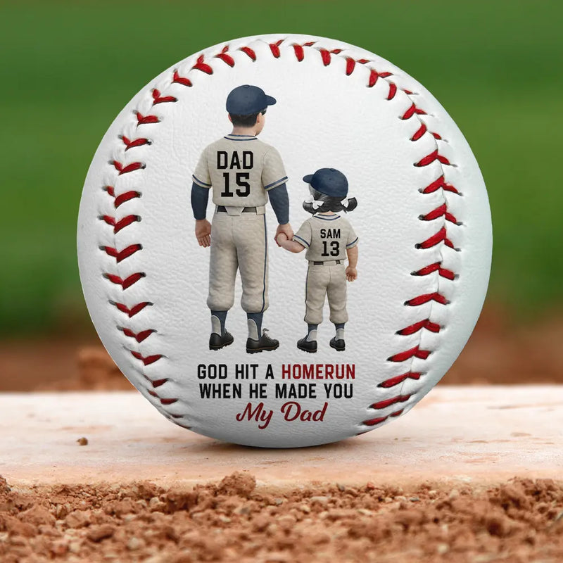 Gift For Father,Sport Dad,Baseball,Dad - Children,Dad's Hobby - Baseball I Caught The Best Dad - Personalized Baseball, Softball