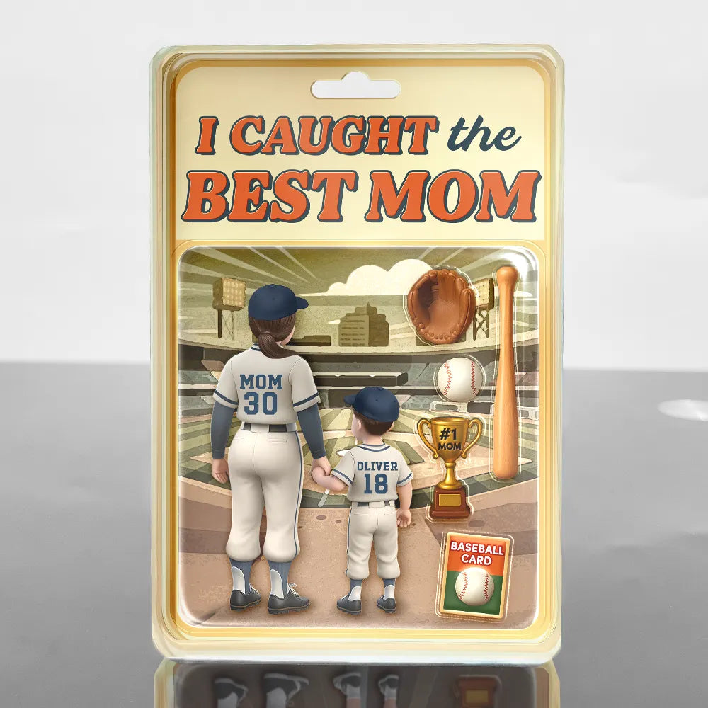 Gift For Mother, Sport Mom, Mom's Hobby, Baseball, Happy - Baseball I Caught The Best Mom - Personalized Custom Shaped Acrylic Plaque