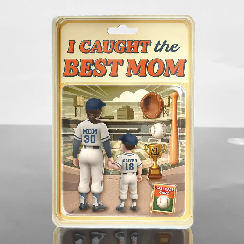 Gift For Mother, Sport Mom, Mom's Hobby, Baseball, Happy - Baseball I Caught The Best Mom - Personalized Custom Shaped Acrylic Plaque