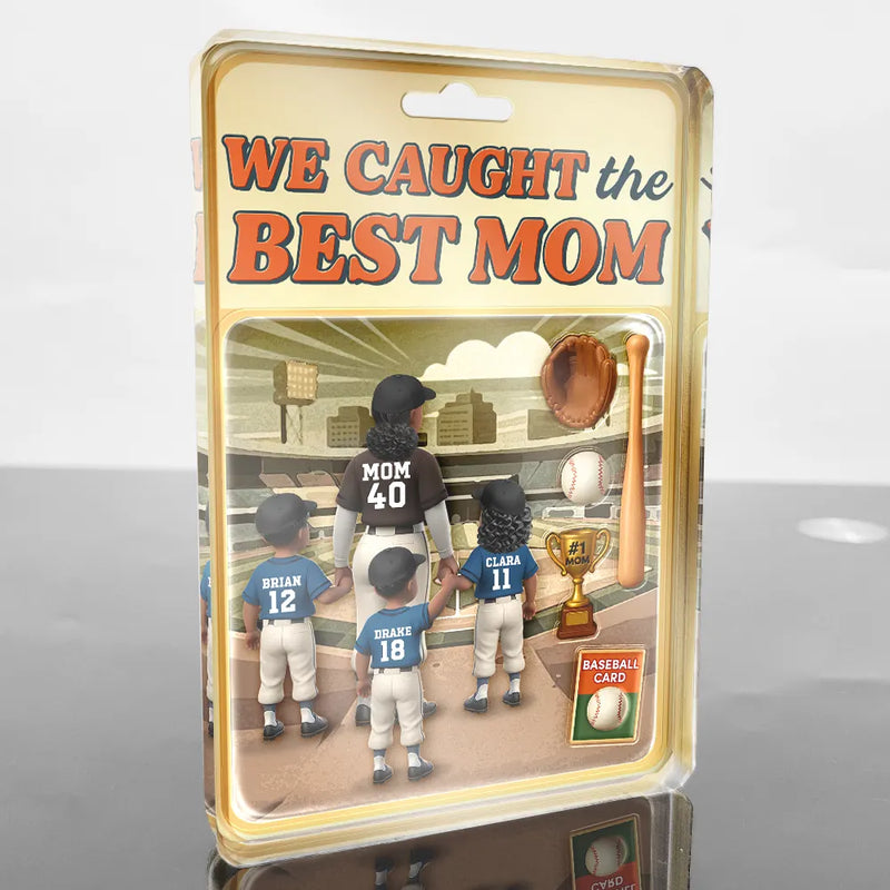 Gift For Mother, Sport Mom, Mom's Hobby, Baseball, Happy - Baseball I Caught The Best Mom - Personalized Custom Shaped Acrylic Plaque