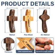 Baseball,Gift For Father,Devoted,Custom Text - Baseball Keepsake With Name - Personalized Wooden Pocket Prayer Cross