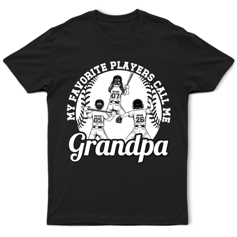 Gift For Grandpa,Gift For Father,Happy,Baseball - Baseball Kid My Favorite Players Call Me Grandpa - Personalized T Shirt