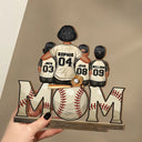 Mom - Children, Gift For Mother, Happy, Baseball, Softball - Baseball Mom And Kids - Personalized Custom Shaped 2-Layered Wooden Plaque