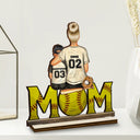 Baseball Mom And Kids - Personalized Custom Shaped 2-Layered Wooden Plaque