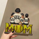 Baseball Mom And Kids - Personalized Custom Shaped 2-Layered Wooden Plaque