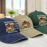 Baseball,Sport Mom,Gift For Mother,Mom - Children,Happy - Baseball Mom Classy Sassy - Personalized Vintage Washed Denim Cap