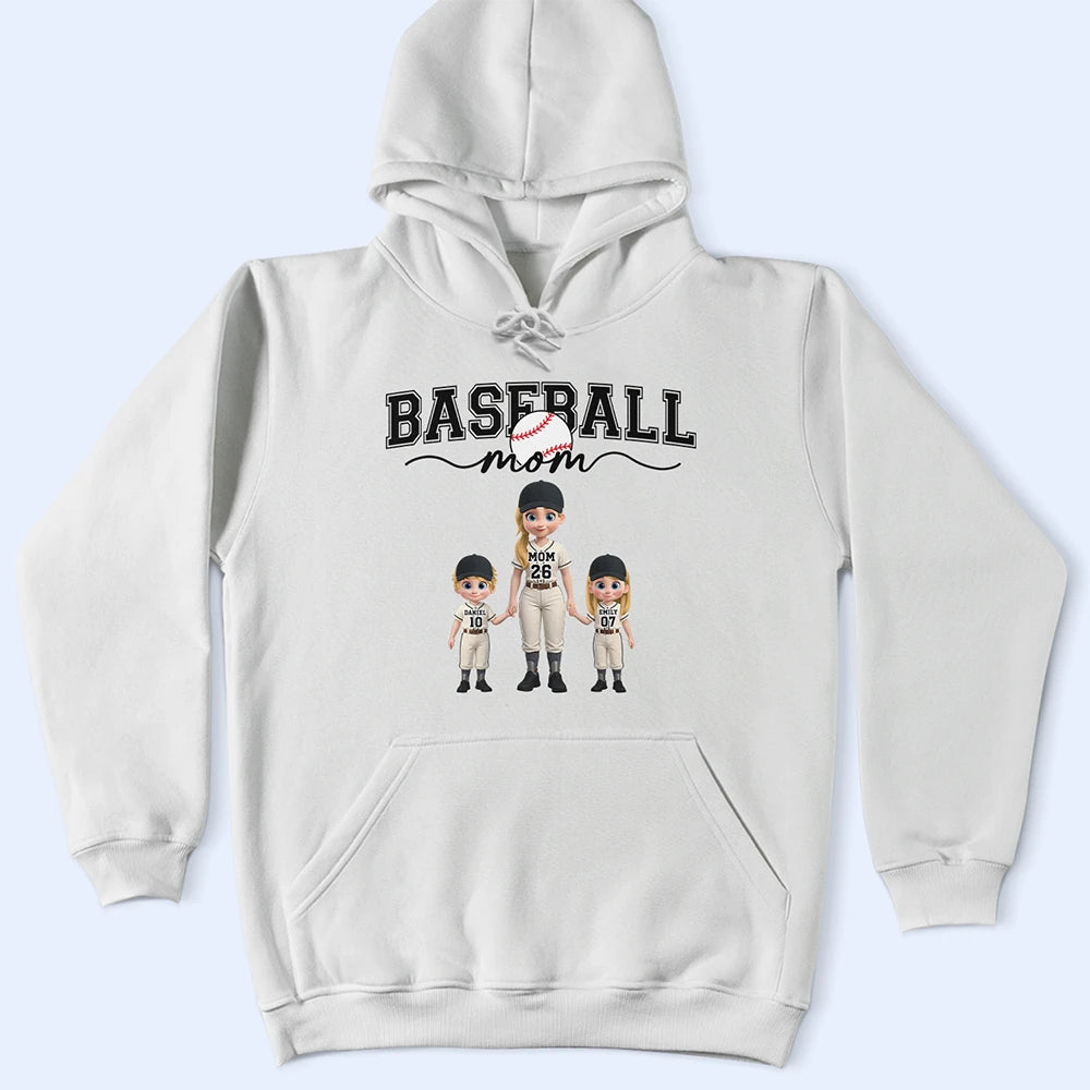 Gift For Wife,Gift For Mother,Gift For Grandma,Mom's Hobby,Sport Mom,Mom - Children,Happy,Baseball - Baseball Mom Kids - Personalized T Shirt