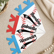 Baseball,Confident,Back To School,Gift For Kids,Custom Text - Baseball Player With Name & Number - Personalized Pennant