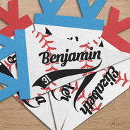 Baseball,Confident,Back To School,Gift For Kids,Custom Text - Baseball Player With Name & Number - Personalized Pennant