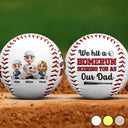 Gift For Father, Sport Dad, Baseball, Happy - Baseball We Hit A Homerun 3D Effect - Personalized Baseball, Softball