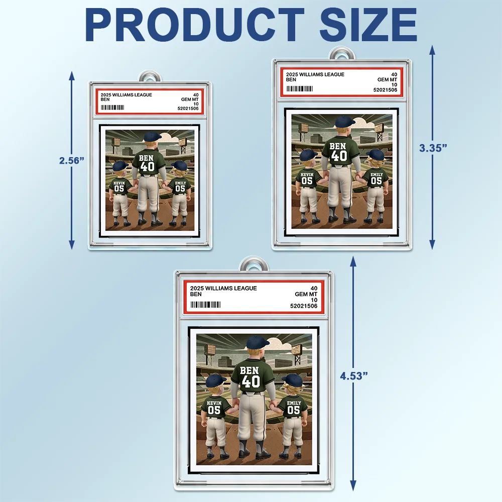 Gift For Father,Baseball,Love - Baseball We Hit A Homerun Scoring You As Our Dad Sport Card Slab - Personalized Acrylic Car Hanger