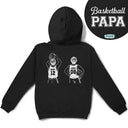 Gift For Father,Gift For Grandpa,Basketball,Non-Eng,Icon,Confident - Basketball Dad Papa Kids Backside Line Art - Personalized T Shirt