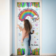 Teacher,Happy - Be Bright Be Kind Back To School - Personalized Door Cover