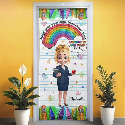 Be Bright Be Kind Back To School - Personalized Door Cover