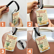 Happy, Gift For Yourself, Gift For Women, Gift For Men, Travel - Be Strong And Courageous - Personalized Luggage Tag