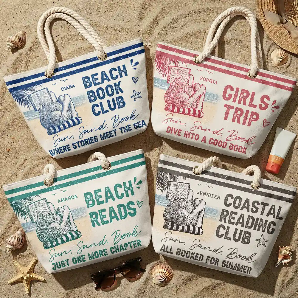 Summer,Reading,Gift For Yourself,Confident,Vector - Beach Book Club Reading Lovers - Personalized Beach Bag