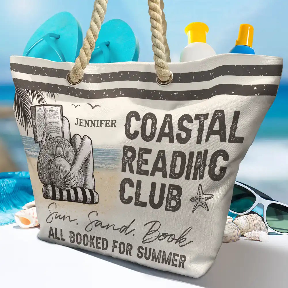 Summer,Reading,Gift For Yourself,Confident,Vector - Beach Book Club Reading Lovers - Personalized Beach Bag