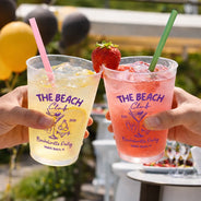 Summer, Gift For Bestie, Wedding, Playful, Icon - Beach Bachelorette Party Summer Vibe - Personalized Frosted Cups