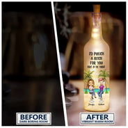 Gift For Bestie, Funny - Beach Bestie I Smile Because You Are My Sister - Personalized Bottle Light