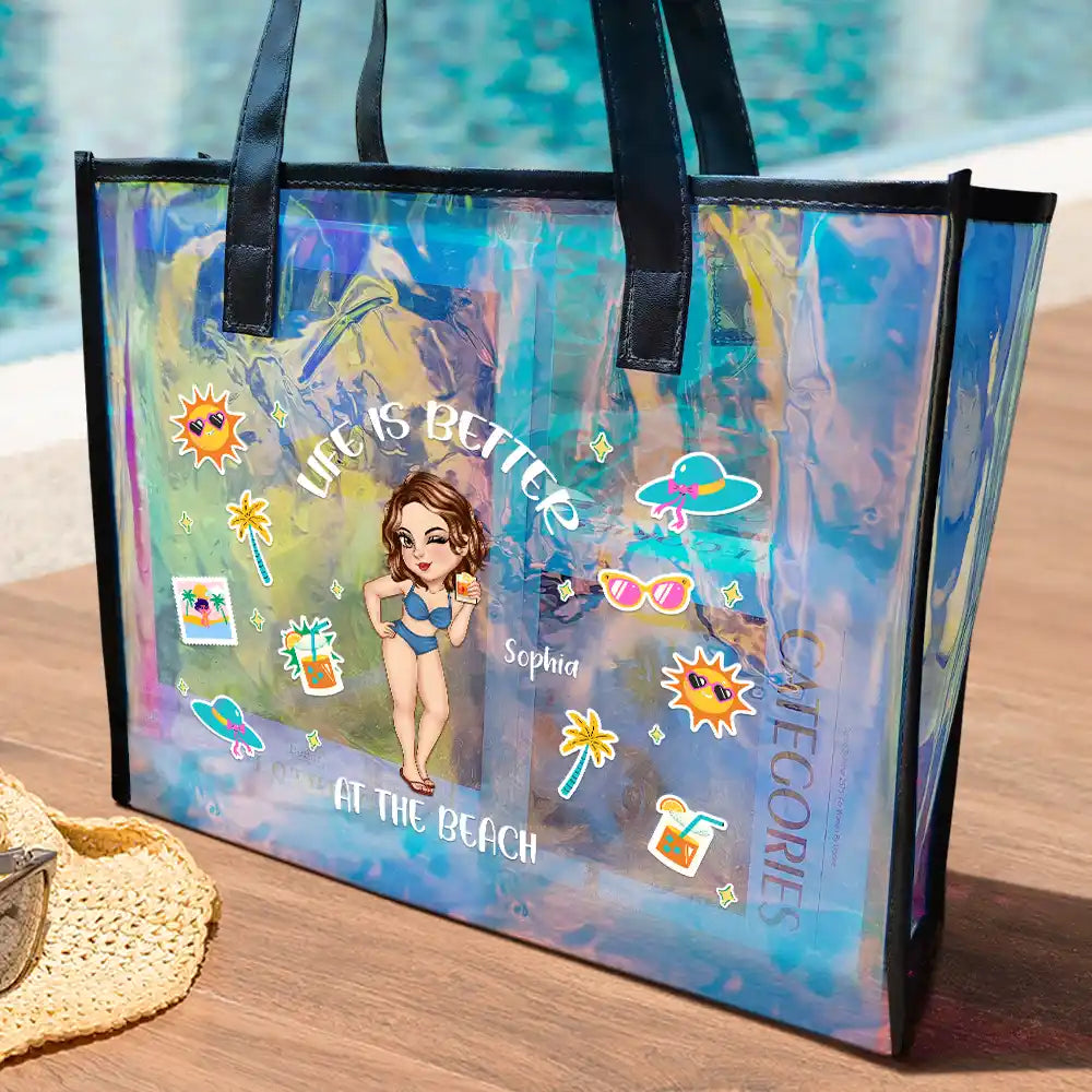 Summer,Gift For Yourself,Travel,Gift For Women,Happy,Beach - Beach Hair Don't Care - Personalized Holographic Tote