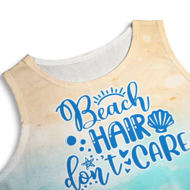 Gift For Women,Gift For Yourself,Beach,Summer,Happy - Beach Hair Don't Care Summer Beach - Personalized Sleeveless Tank Dress
