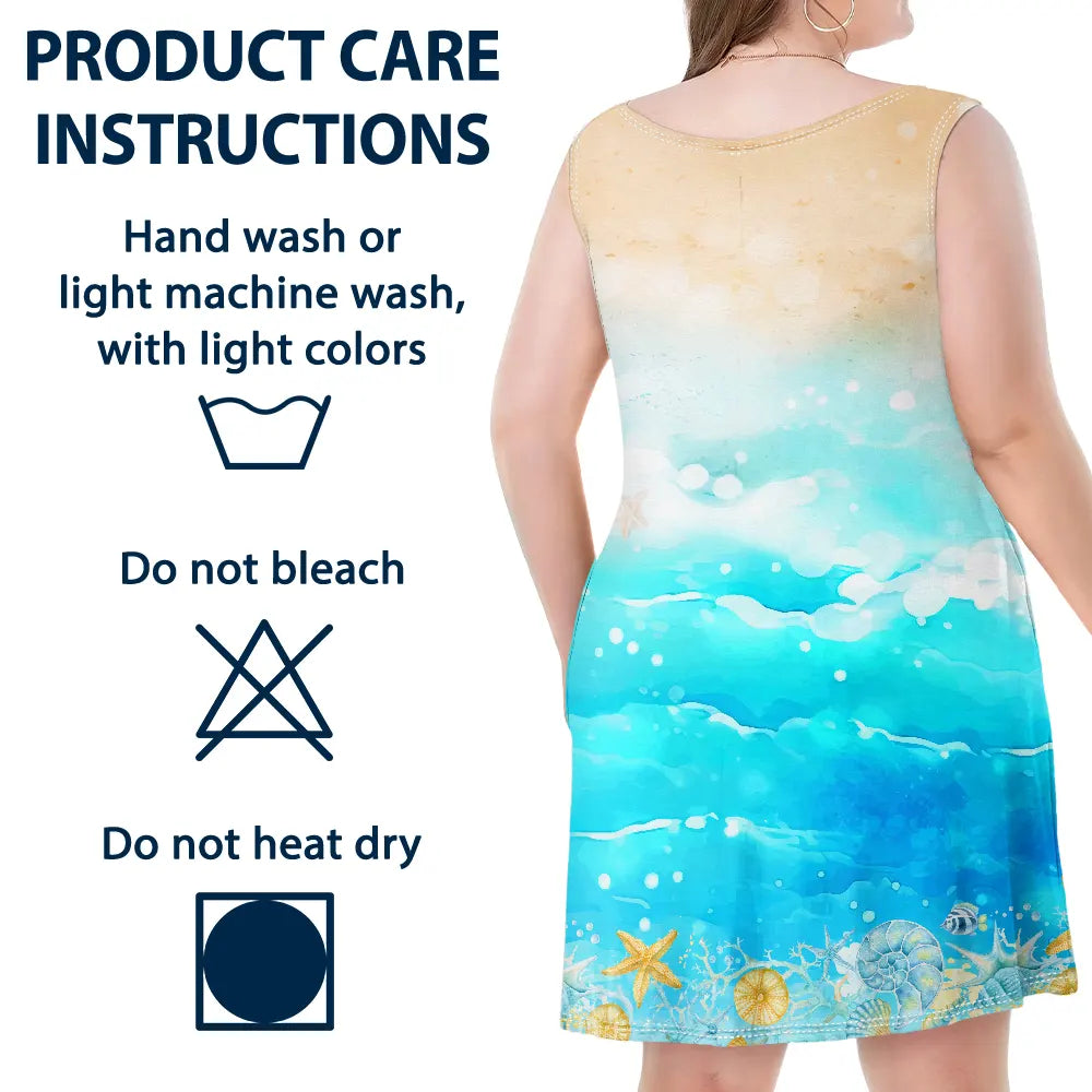 Gift For Women,Gift For Yourself,Beach,Summer,Happy - Beach Hair Don't Care Summer Beach - Personalized Sleeveless Tank Dress