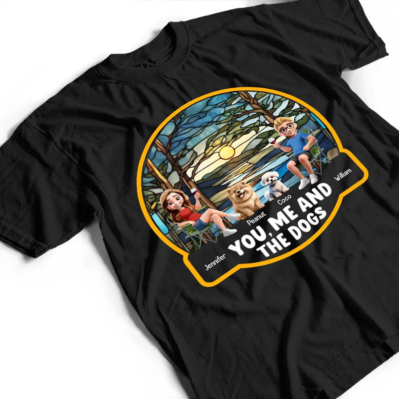 Gift For Couples,Gift For Husband,Gift For Wife,Gift For Boyfriend,Gift For Girlfriend,Pet Lovers,Pet Couple,Dog Lovers,Dog Couple,Love,Beach,Camping,Summer - Beach You, Me And The Dog - Personalized T Shirt