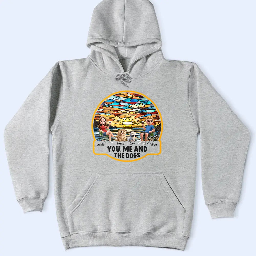 Gift For Couples,Gift For Husband,Gift For Wife,Gift For Boyfriend,Gift For Girlfriend,Pet Lovers,Pet Couple,Dog Lovers,Dog Couple,Love,Beach,Camping,Summer - Beach You, Me And The Dog - Personalized T Shirt