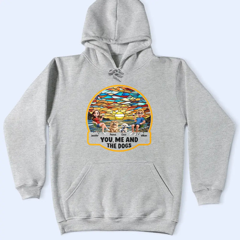 Gift For Couples,Gift For Husband,Gift For Wife,Gift For Boyfriend,Gift For Girlfriend,Pet Lovers,Pet Couple,Dog Lovers,Dog Couple,Love,Beach,Camping,Summer - Beach You, Me And The Dog - Personalized T Shirt