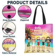 Gift For Bestie,Beach,Summer,Happy - Beaches Booze Besties - Personalized Tote Bag