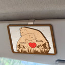 Gift For Father,Family,Gift For Mother,Happy - Bear Family Forest Style - Personalized Custom Shaped Car Visor Clip