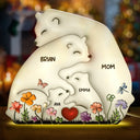Gift For Mother,Family,Happy - Bear Family Puzzle - Personalized Custom Shaped Light Box