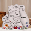 Gift For Mother,Family,Happy - Bear Family Puzzle - Personalized Custom Shaped Light Box
