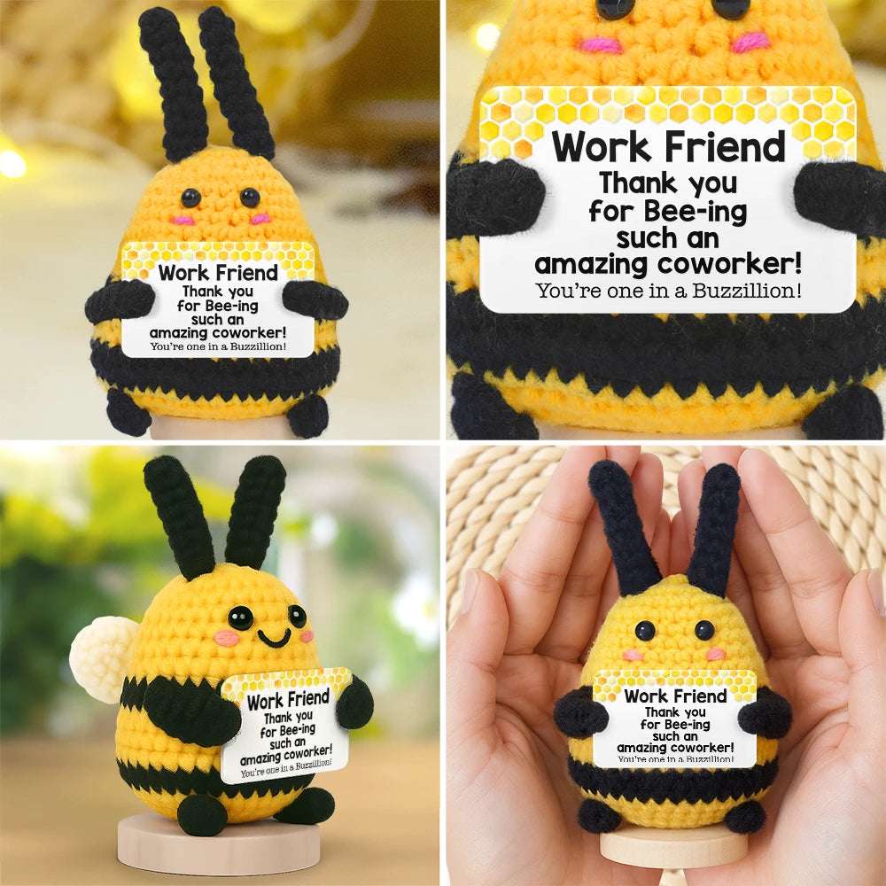 Family,Happy,Gift For Bestie - Bee Positive You Are Gonna Bee Awesome - Personalized Doll Crochet With Custom Card