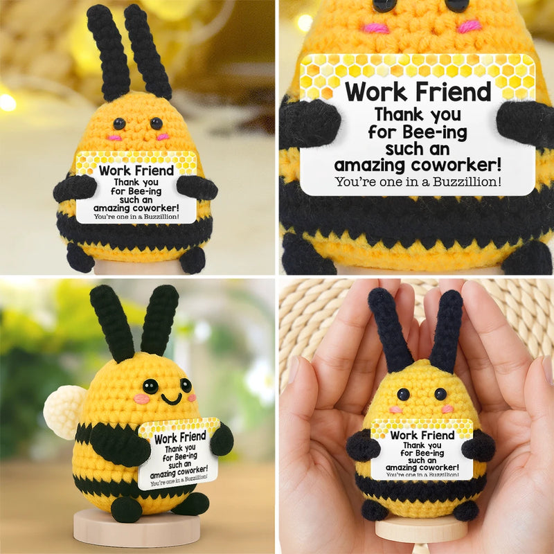 Family,Happy,Gift For Bestie - Bee Positive You Are Gonna Bee Awesome - Personalized Doll Crochet With Custom Card