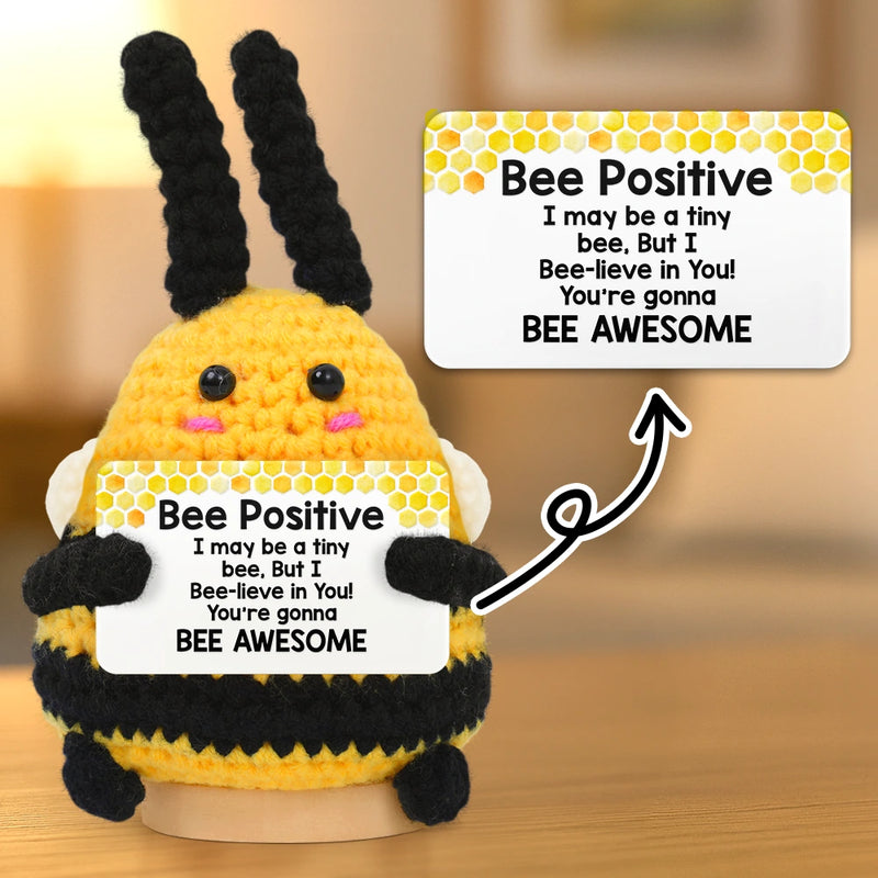 Family,Happy,Gift For Bestie - Bee Positive You Are Gonna Bee Awesome - Personalized Doll Crochet With Custom Card